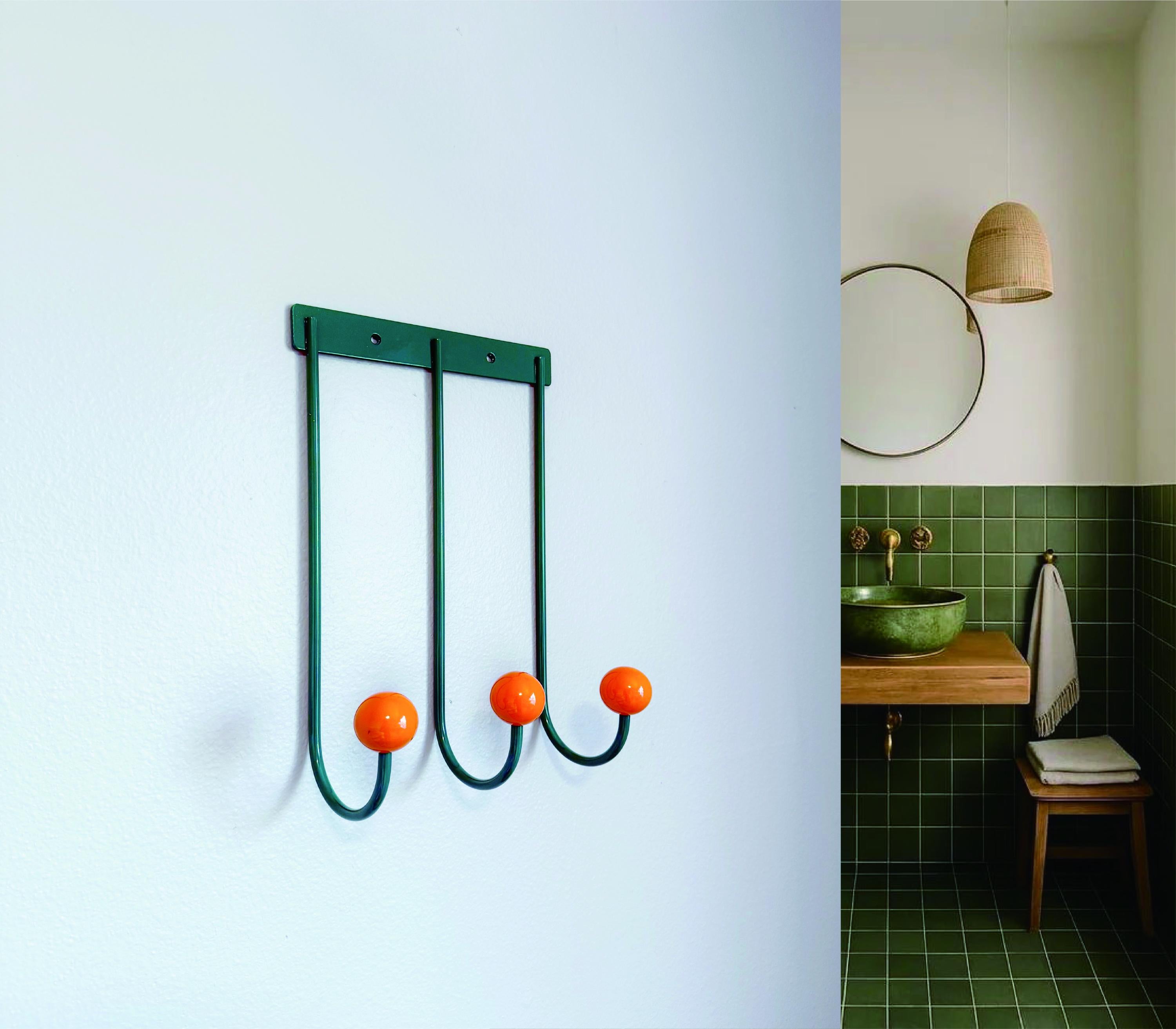 Mid Century Modern Wall Hook | Metal Coat Rack | Entryway Organizer | Dorm Room Decor | Housewarming Gift | Wall Mounted Hooks | Storage
