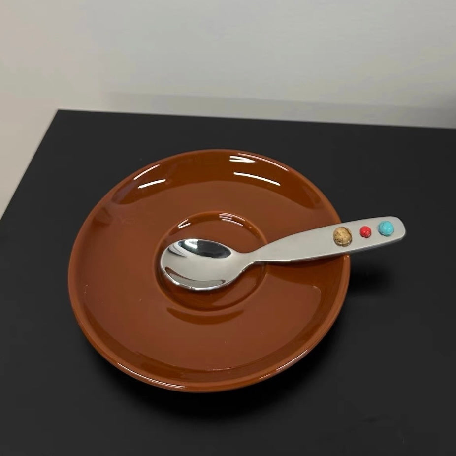 Natural stone dessert spoon dessert fork