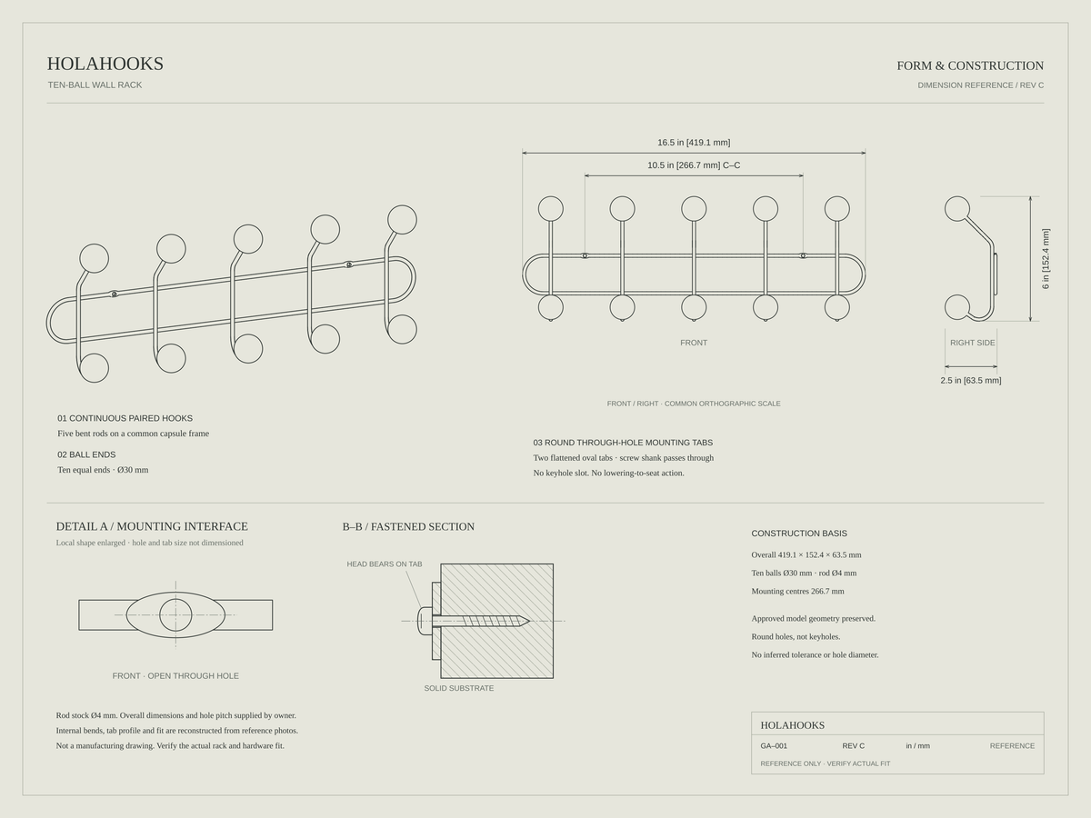 HH-10 construction and dimension drawing — updated structural line drawing.