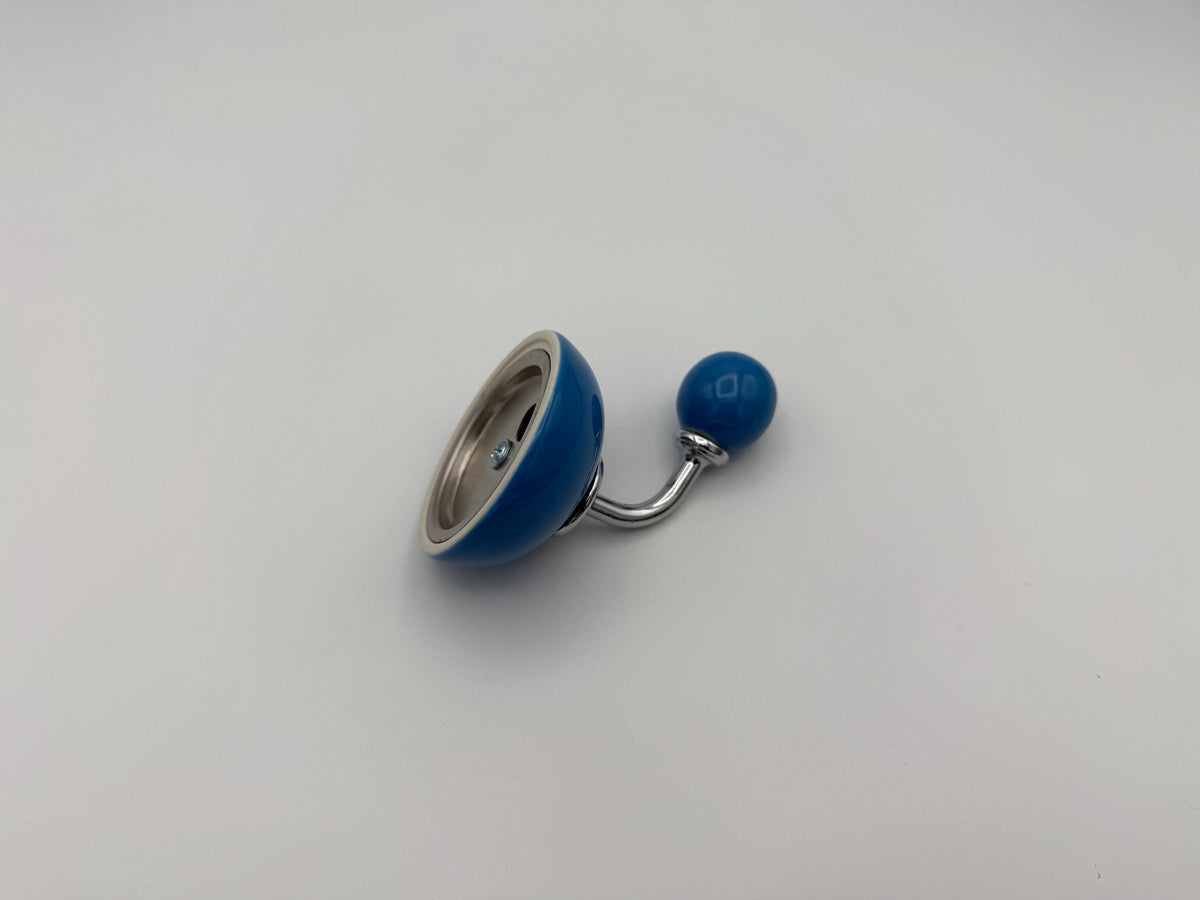 Mid-Century Ceramic Wall Hook – Blue — product view 3