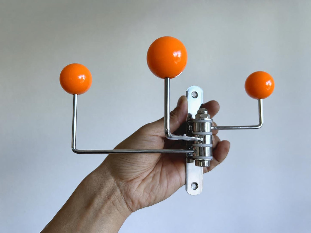 Mid-Century Swivel Ball Wall Hooks – Orange, 3 Hooks — product view 2