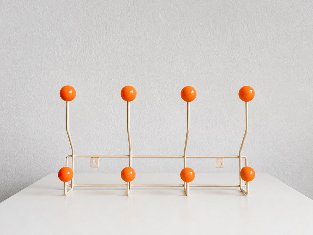 Mid-Century Ball Coat Hooks – Orange, 8 Hooks — product view 2