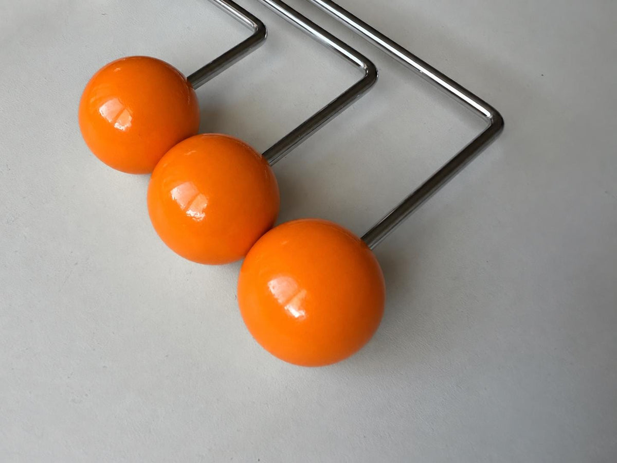 Mid-Century Over-the-Door Ball Hooks – Orange, 3 Hooks — product view 2
