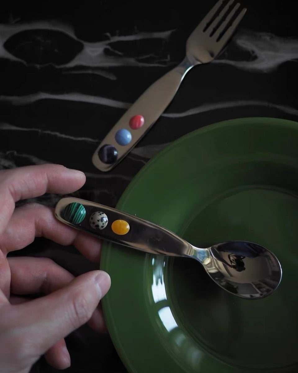 Natural stone dessert spoon dessert fork