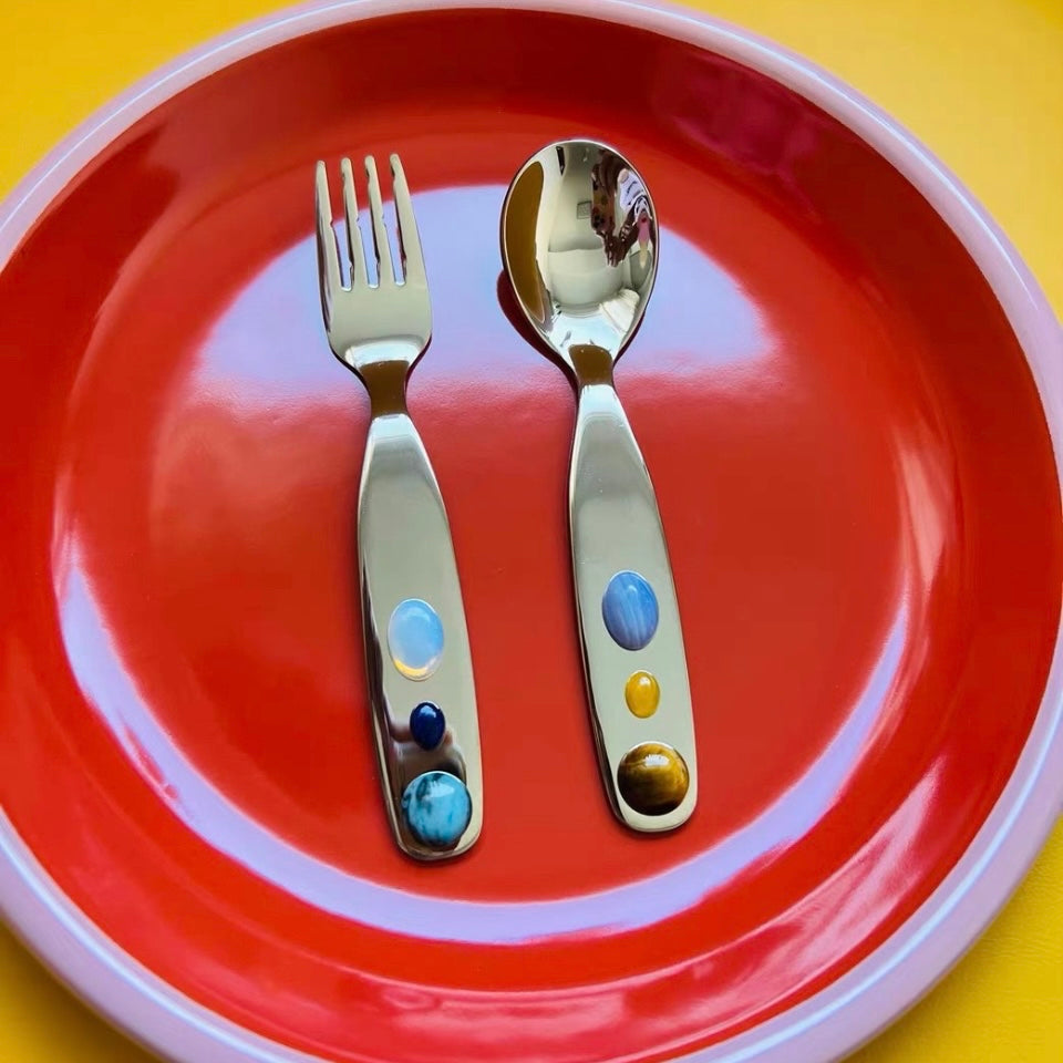 Natural stone dessert spoon dessert fork