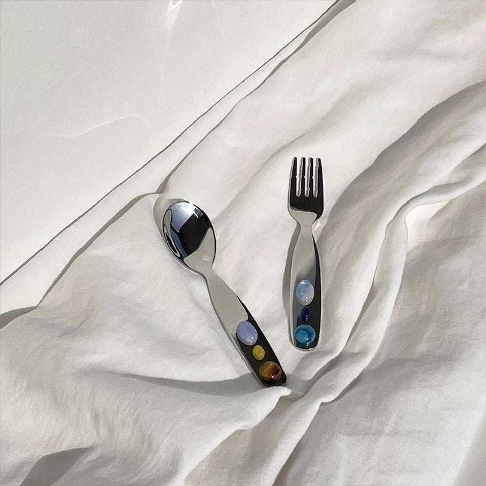 Natural stone dessert spoon dessert fork