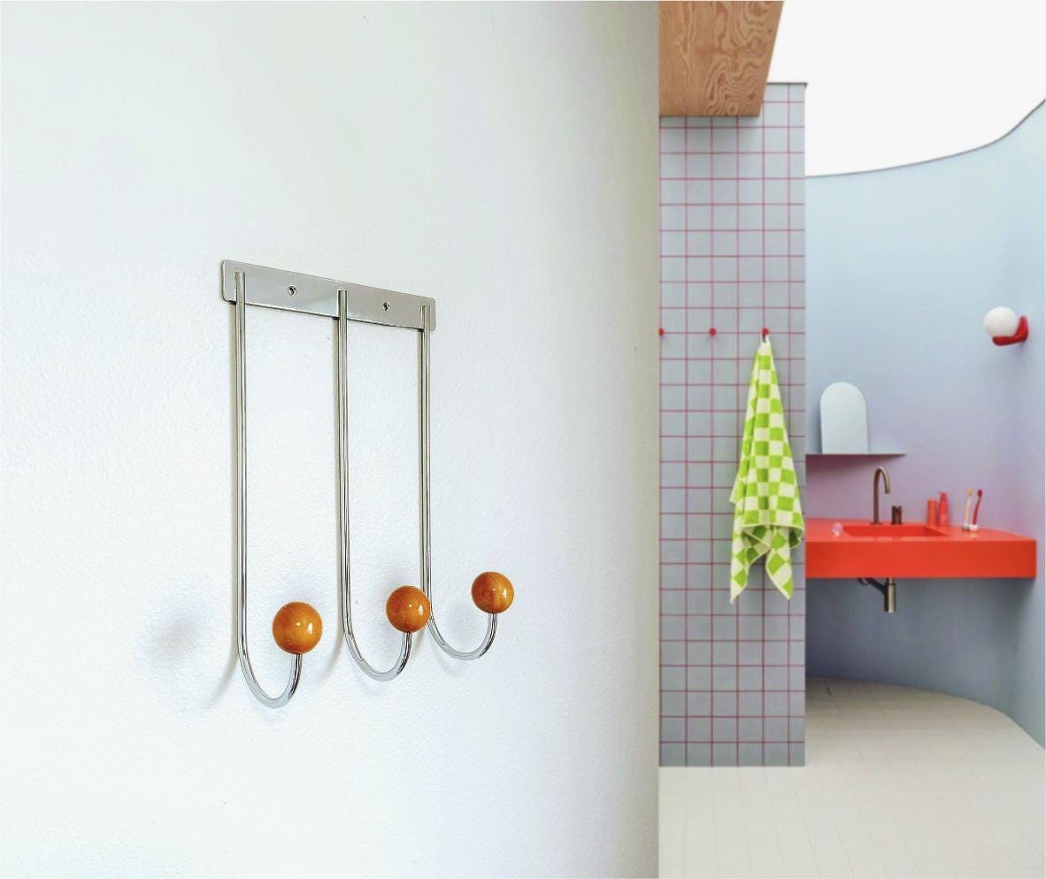 Mid Century Modern Wall Hook | Metal Coat Rack | Entryway Organizer | Dorm Room Decor | Housewarming Gift | Wall Mounted Hooks | Storage