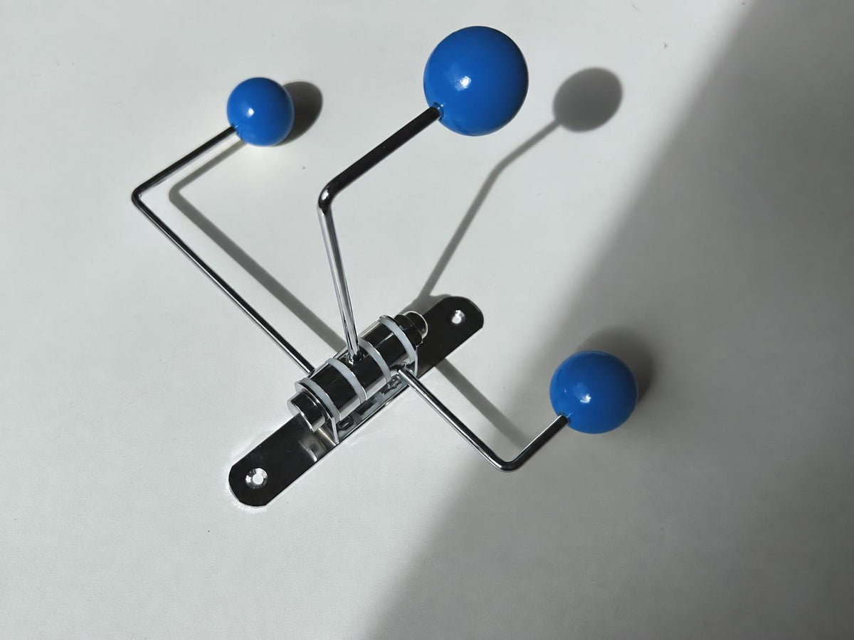 Mid-Century Swivel Ball Wall Hooks – Blue, 3 Hooks — product view 1