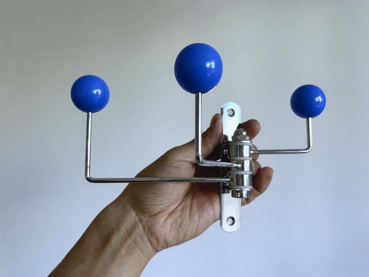 Mid-Century Swivel Ball Wall Hooks – Blue, 3 Hooks — product view 2