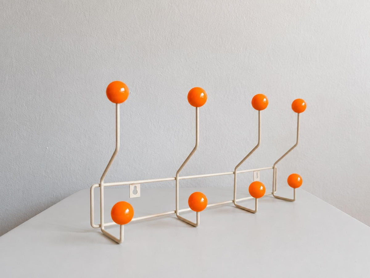 Mid-Century Ball Coat Hooks – Orange, 8 Hooks — product view 1