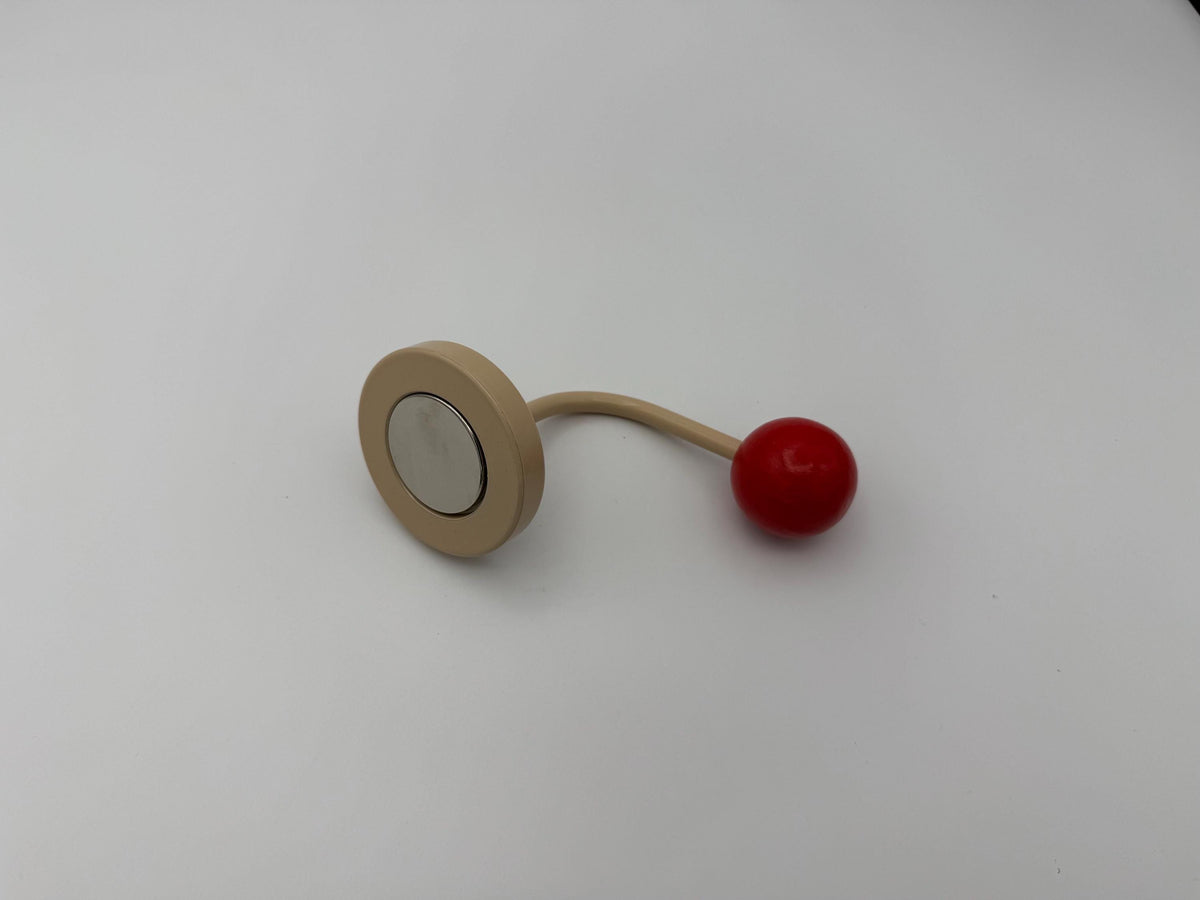 Mid-Century Magnetic Hook – Beige & Red — product view 3