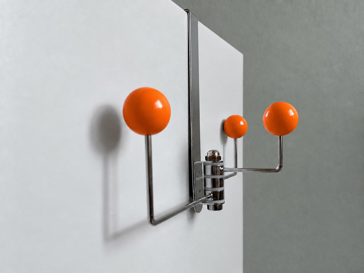 Mid-Century Over-the-Door Ball Hooks – Orange, 3 Hooks — product view 1